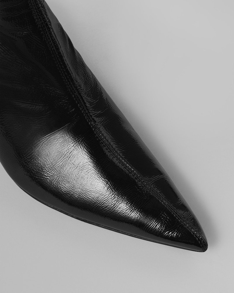 SOCK BOOTIE IN SHINY LAMBSKIN - BLACK -  - 1 | CELINE