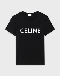 CELINE T-SHIRT IN COTTON - Black / white -  - 1 | CELINE