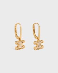 Triomphe Rhinestone Earrings in Brass with Gold Finish and Crystals - GOLD - EXCLUSIVE SELECTION - 2 | CELINE