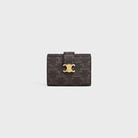 FINE STRAP WALLET NINO IN Triomphe Canvas - TAN - WALLETS - 1 | CELINE