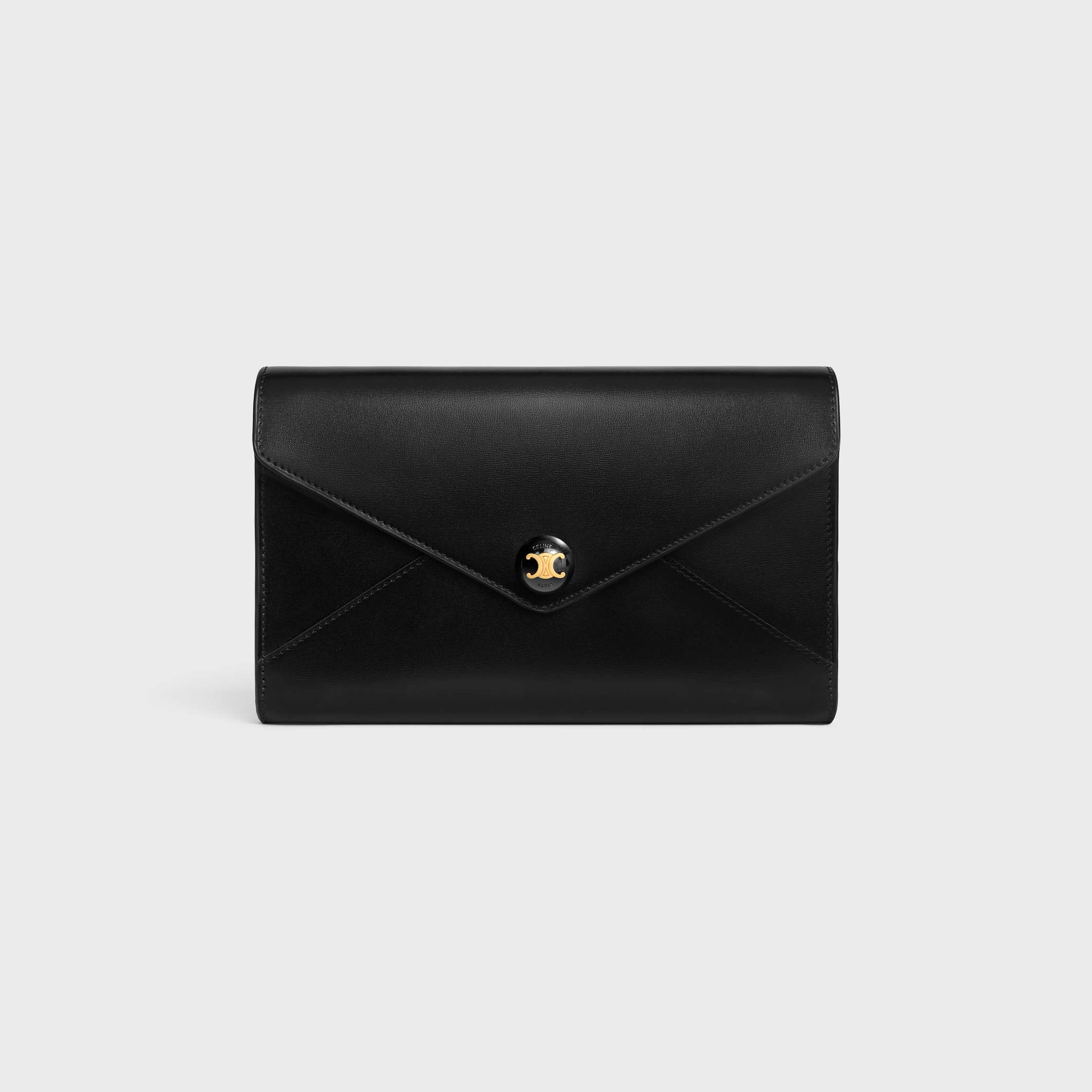 CELINE ブラック レザー カードウォレットチェーン CELINE ブラック レザー カードウォレットチェーン 訳あり CELINE