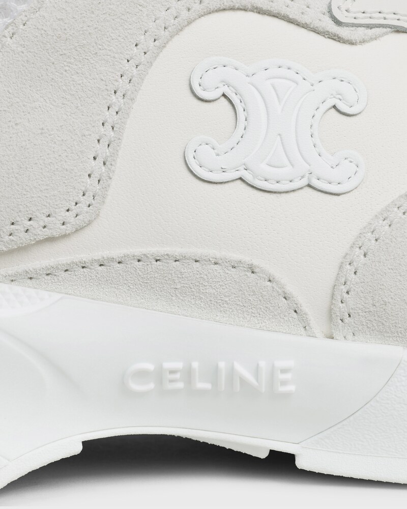 RUNNER SNEAKER IN CALFSKIN, SUEDE CALFSKIN AND MESH - OPTIC WHITE -  - 1 | CELINE