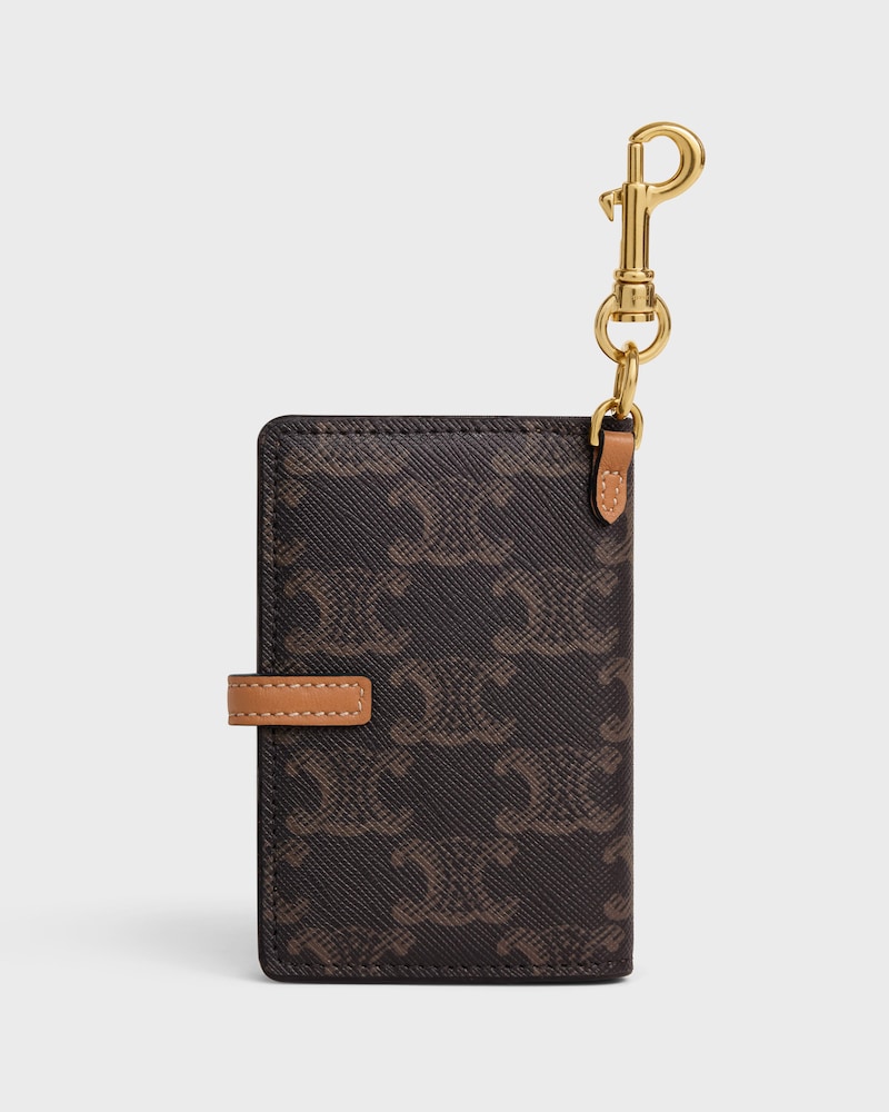 Charm per notebook in tela Triomphe e pelle di vitello - CUOIO - CHARM E ACCESSORI - 1 | CELINE