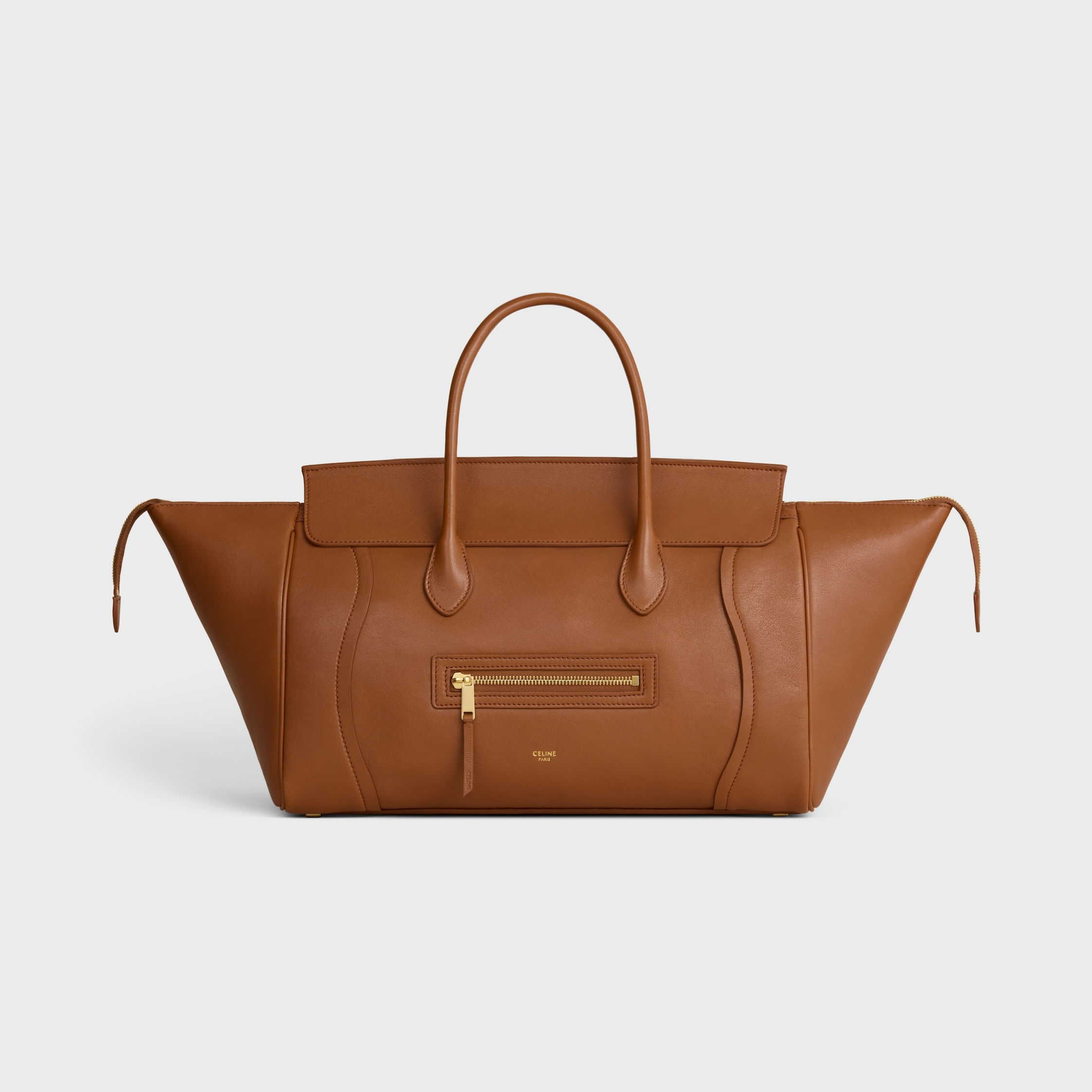 LUGGAGE IN SUPPLE SHINY LAMBSKIN - SOFT TAN | CELINE