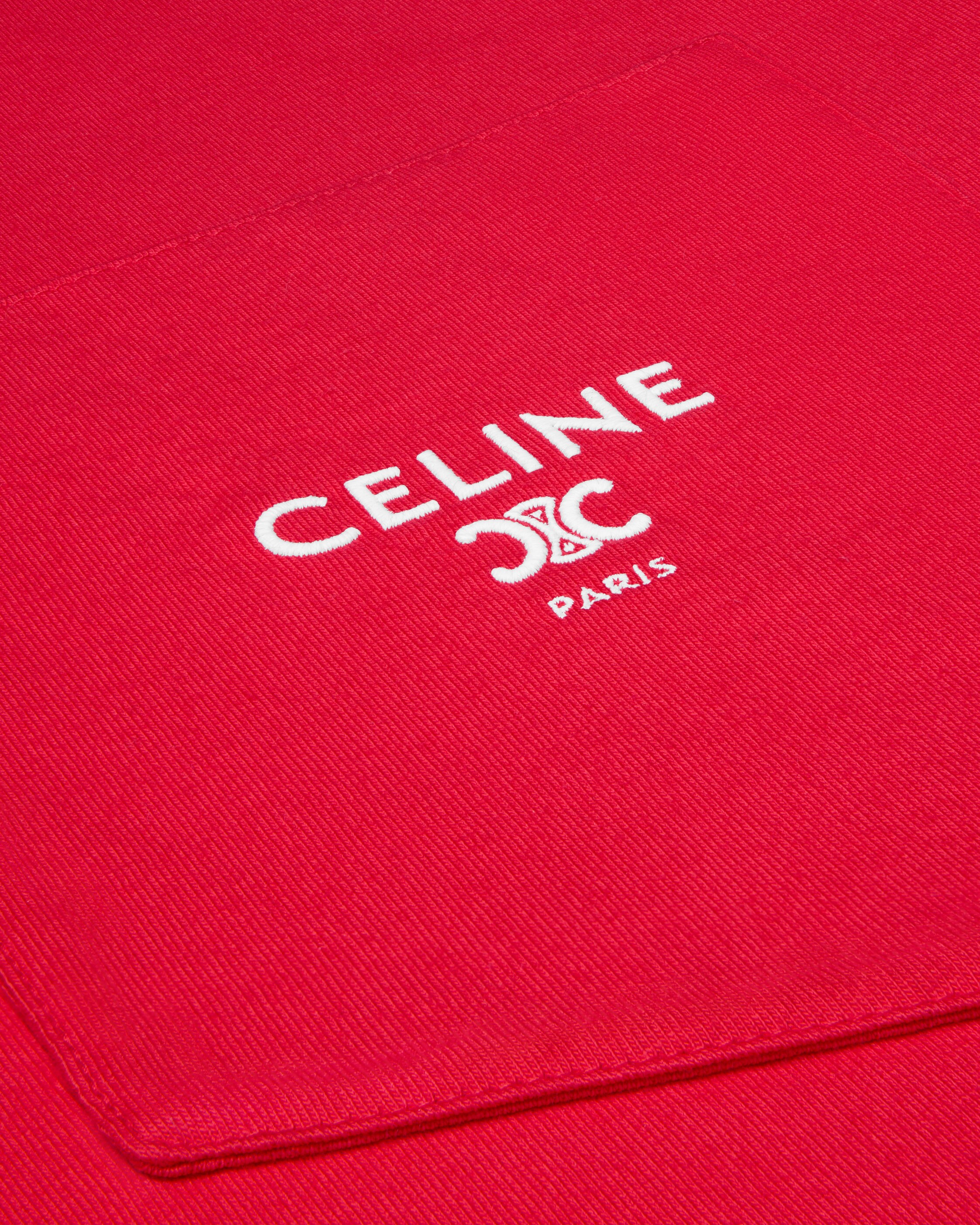 mock neck t-shirt IN cotton jersey - RED NEBRASKA/OFF WHITE | CELINE