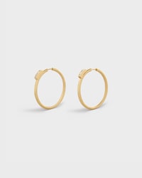 Systeme Large Hoops in Yellow Gold and Diamonds - Yellow Gold and White - FINE JEWELRY - 2 | CELINE