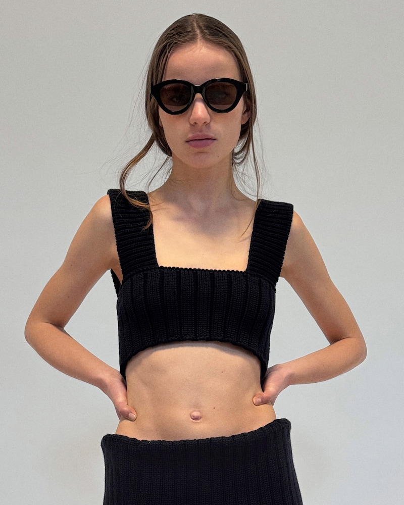 Triomphe Mini 01 sunglasses in Acetate - BLACK -  - 1 | CELINE