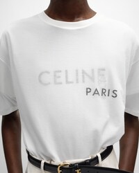 double layered t-shirt IN FINE COTTON JERSEY - OFF WHITE / BLACK -  - 2 | CELINE