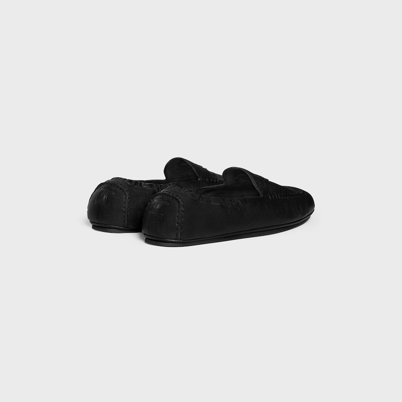 ADAM LOAFER WITH TRIOMPHE IN GOATSKIN - BLACK -  - 1 | CELINE