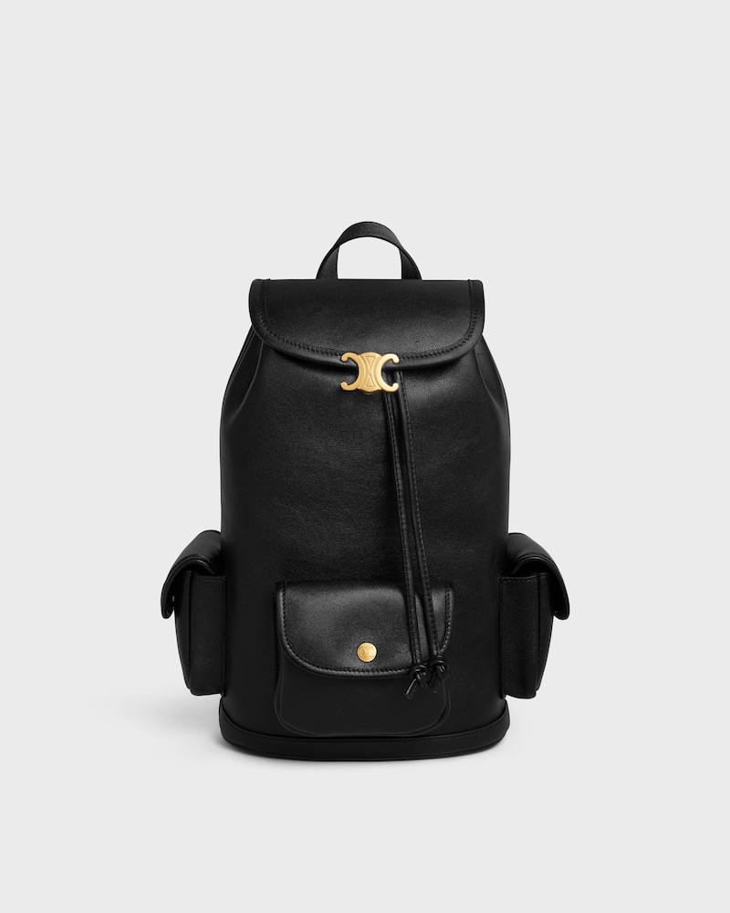 MINI BACKPACK SOFT TRIOMPHE IN SUPPLE SHINY LAMBSKIN - BLACK - SOFT TRIOMPHE - 1 | CELINE