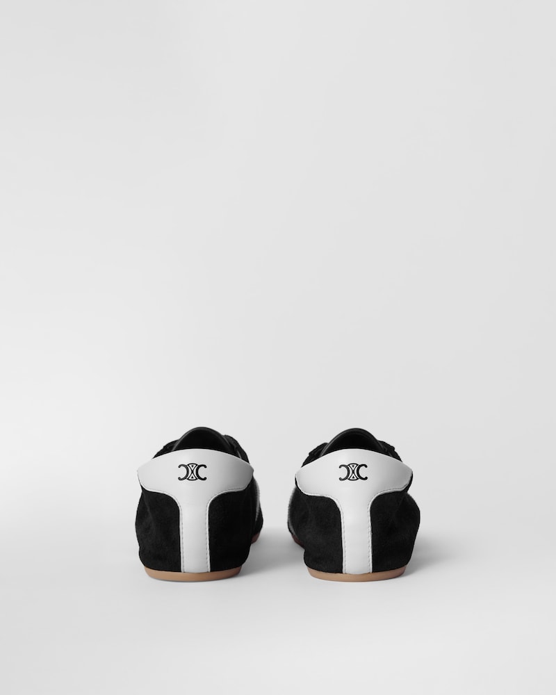 THE FLAT SNEAKER IN SUEDE CALFSKIN AND LAMBSKIN - BLACK -  - 1 | CELINE
