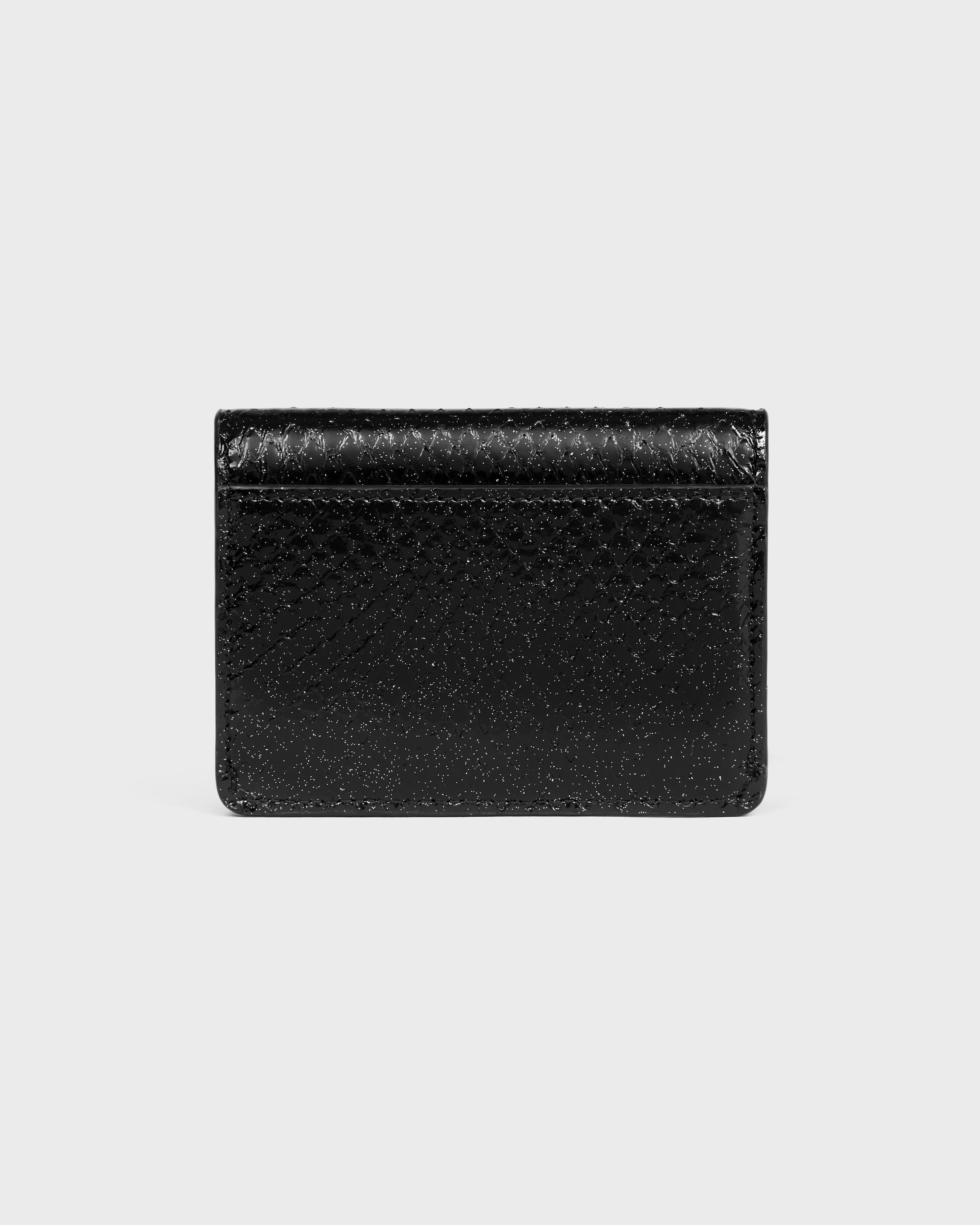 CARD HOLDER WITH FLAP TRIOMPHE IN PYTHON - BLACK GLITTER | CELINE