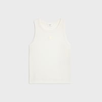 débardeur triomphe coton soie côtelé - BLANC -  - 1 | CELINE