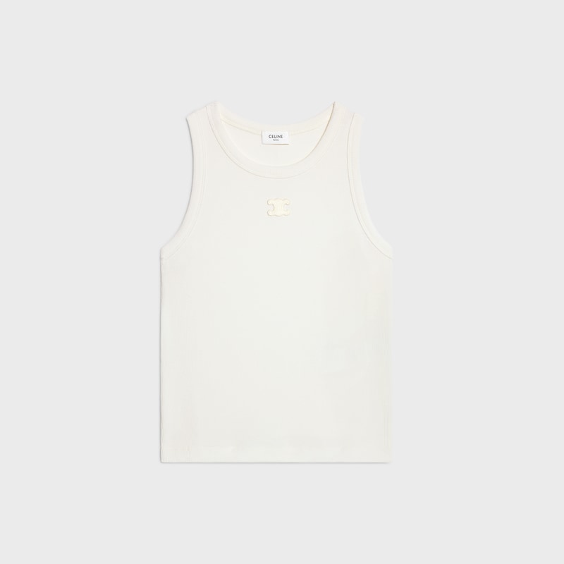 triomphe tank top IN ribbed cotton silk - OFF WHITE -  - 1 | CELINE