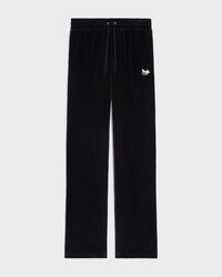 TRACKSUIT PANTS IN velvet jersey - BLACK / WHITE -  - 1 | CELINE