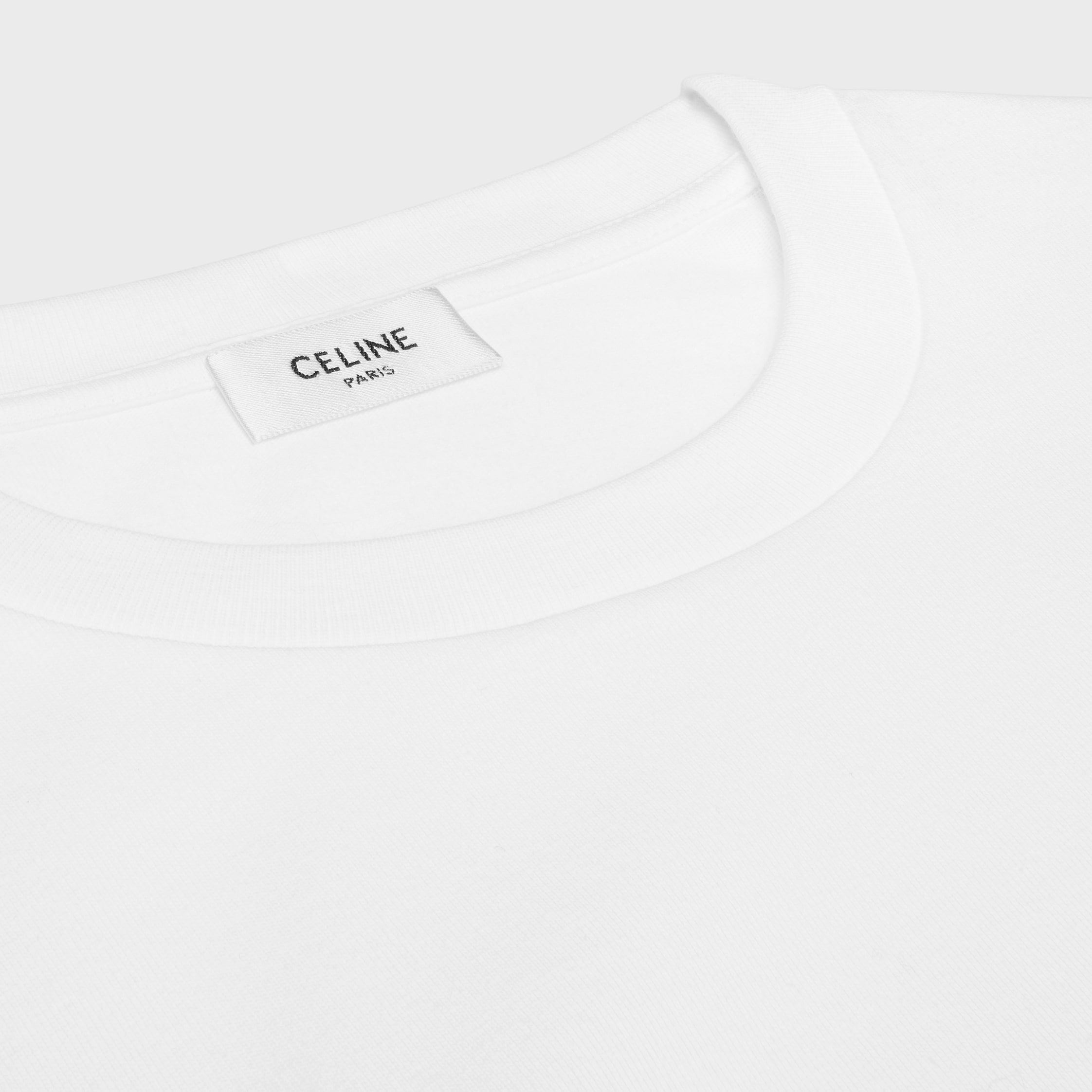 t-shirt IN cotton jersey - OPTIC WHITE/BLACK/DARK GREEN | CELINE