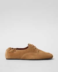ADAM LACE-UP LOAFER IN SUEDE CALFSKIN - COGNAC -  - 1 | CELINE