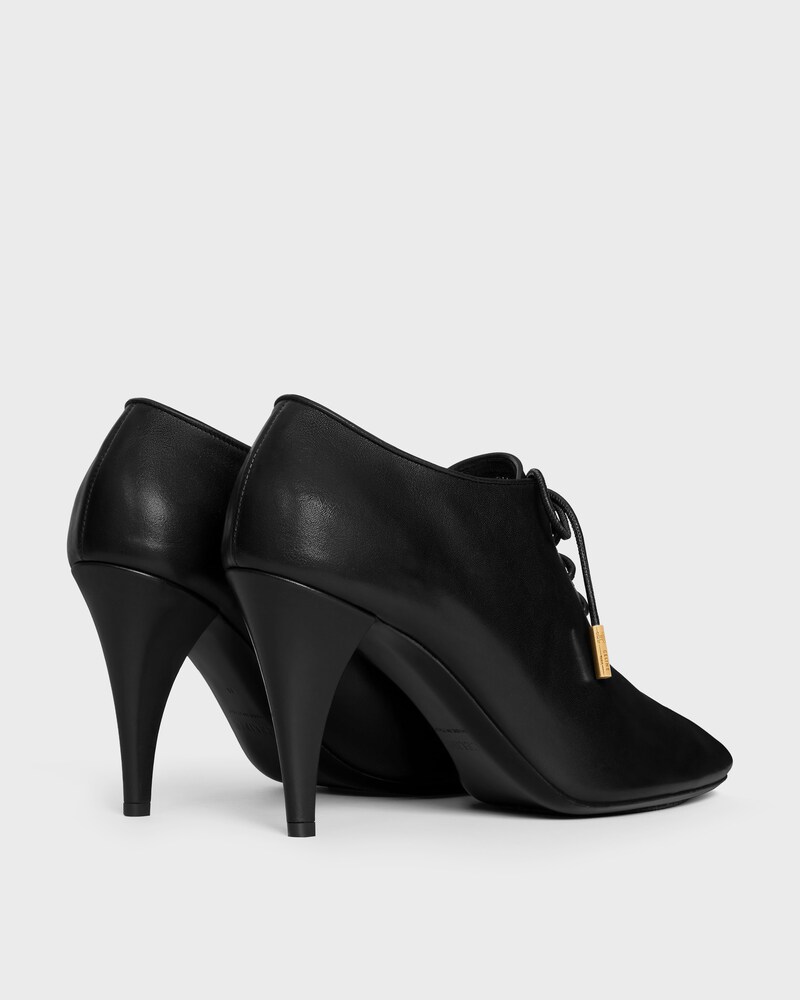 BALLERINE LACÉE À TALON SOFT OXFORD EN CUIR DE VEAU - TANNAGE VÉGÉTAL - Noir -  - 1 | CELINE
