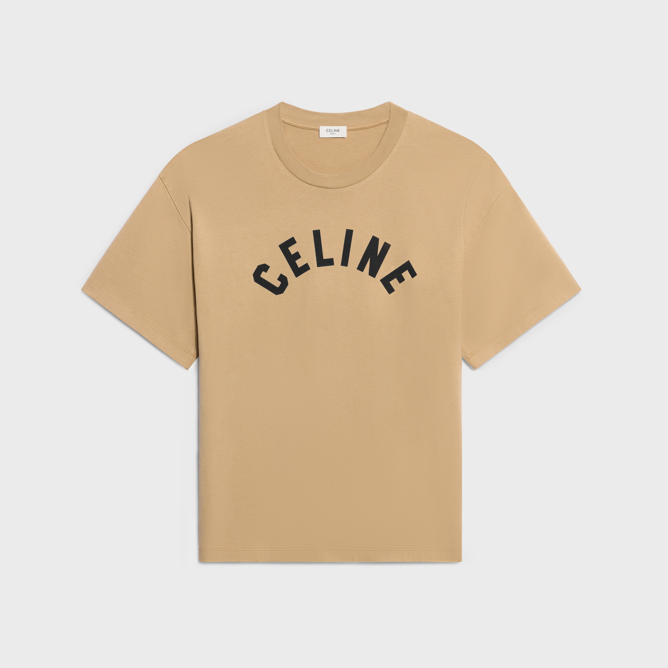 t-shirt IN cotton jersey - BEIGE / BLACK | CELINE