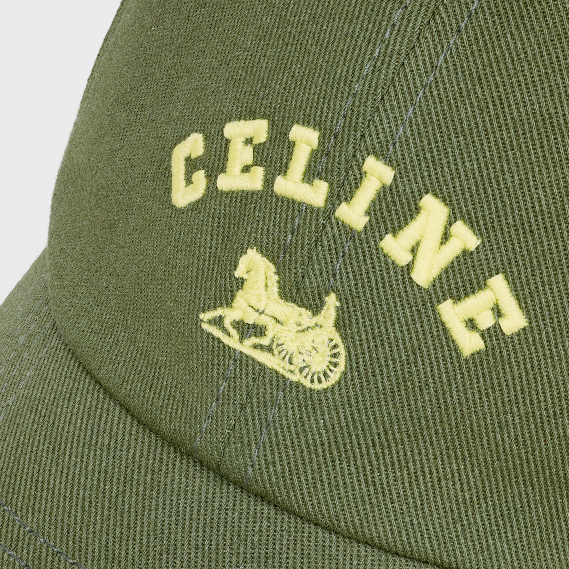 celine richelieu cap IN cotton twill - KAKI | CELINE