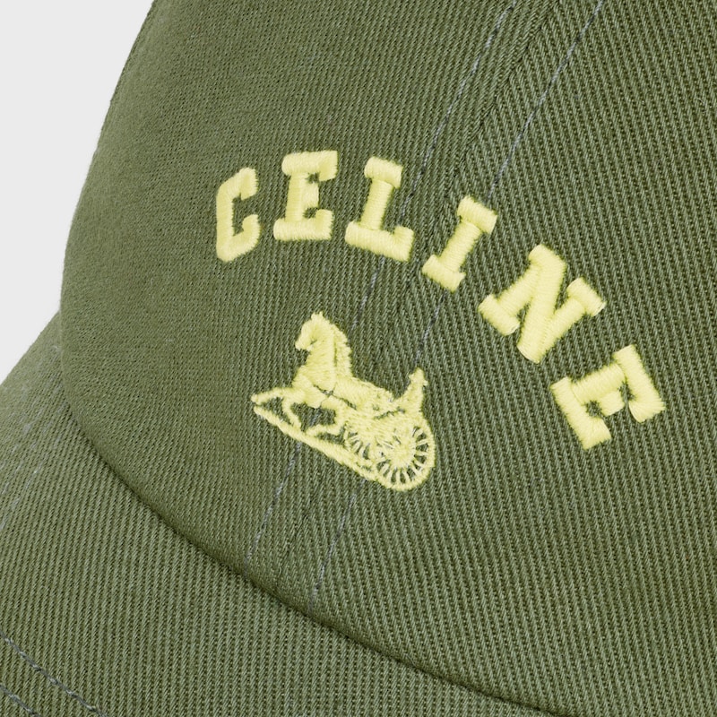celine richelieu cap IN cotton twill - KAKI -  - 1 | CELINE