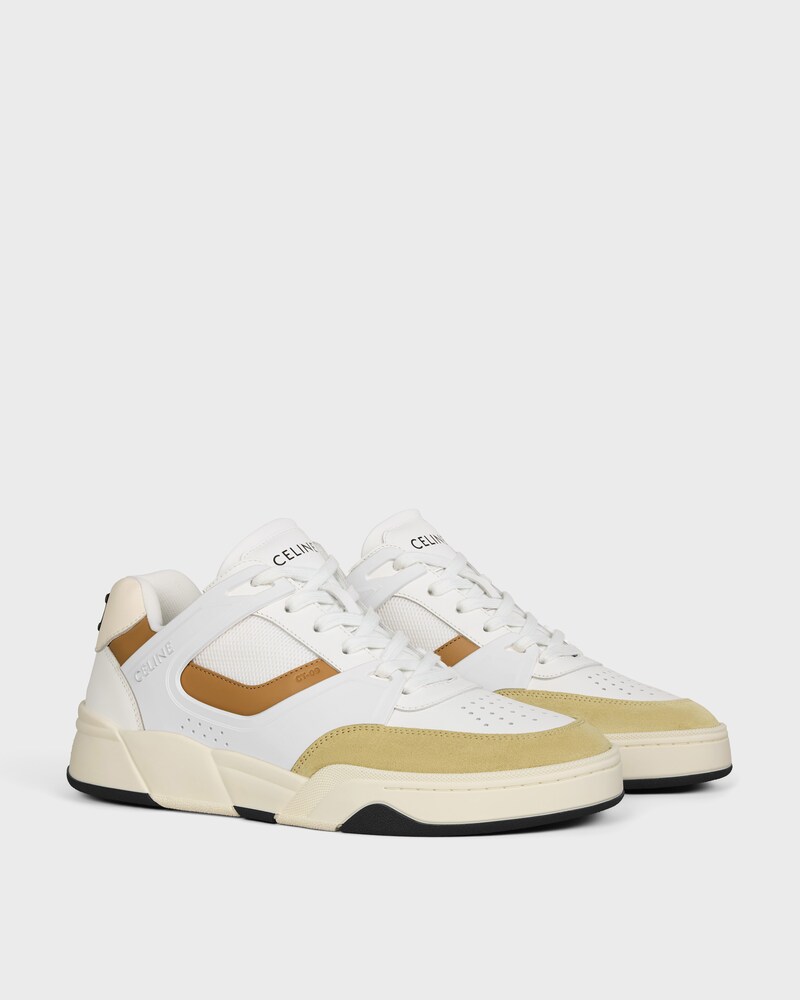 Sneaker CT-09 in pelle di vitello, pelle di vitello scamosciata e rete - CREMA / MARRONE -  - 1 | CELINE
