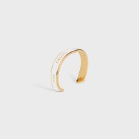 CELINE RIBBON SMALL CUFF IN BRASS WITH GOLD FINISH AND ENAMEL - IVORY / GOLD -  - 2 | CELINE