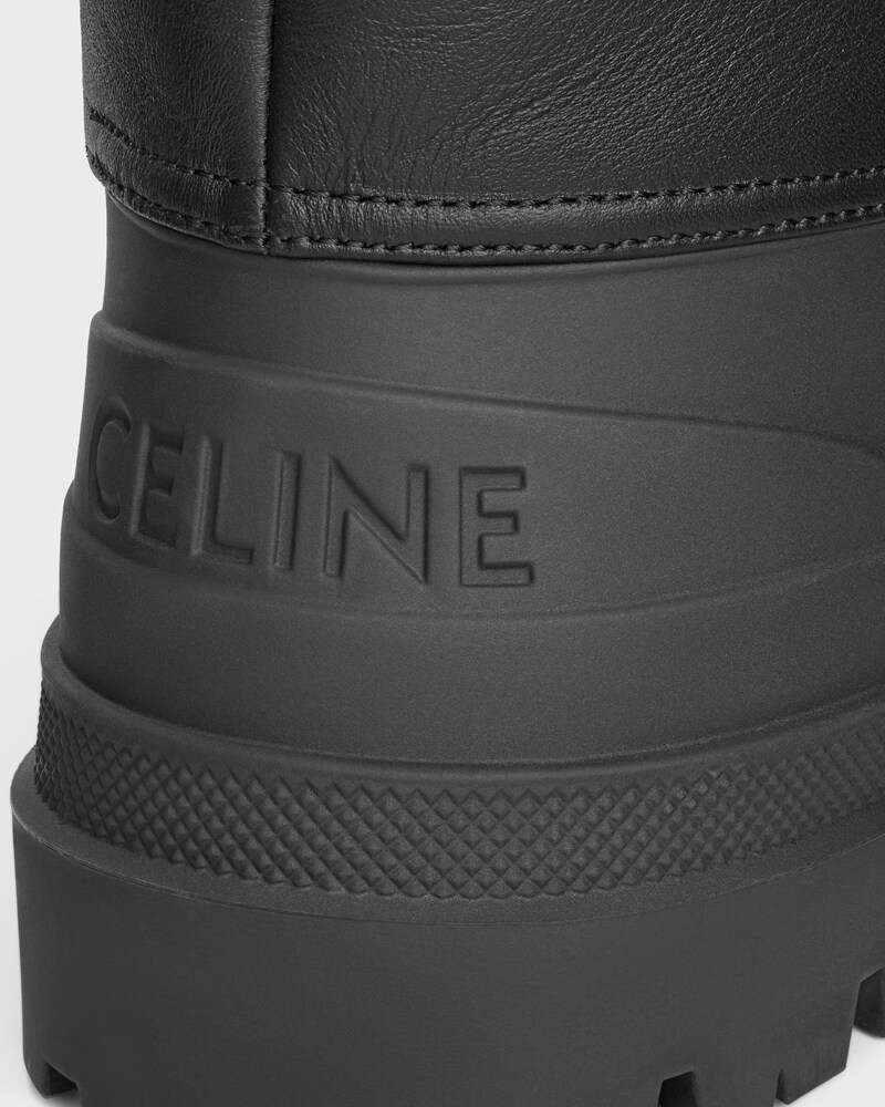 celine riley HIGH BOOT IN Nylon and Calfskin - BLACK -  - 1 | CELINE
