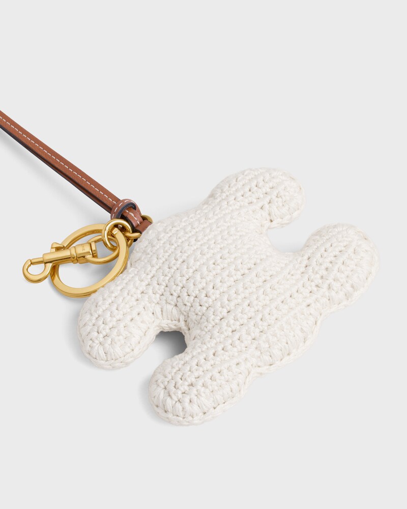 porte-cl&eacute;s pom-pom triomphe COTON CROCHET FINITION OR - NATUREL - ACCESSOIRES - 1 | CELINE