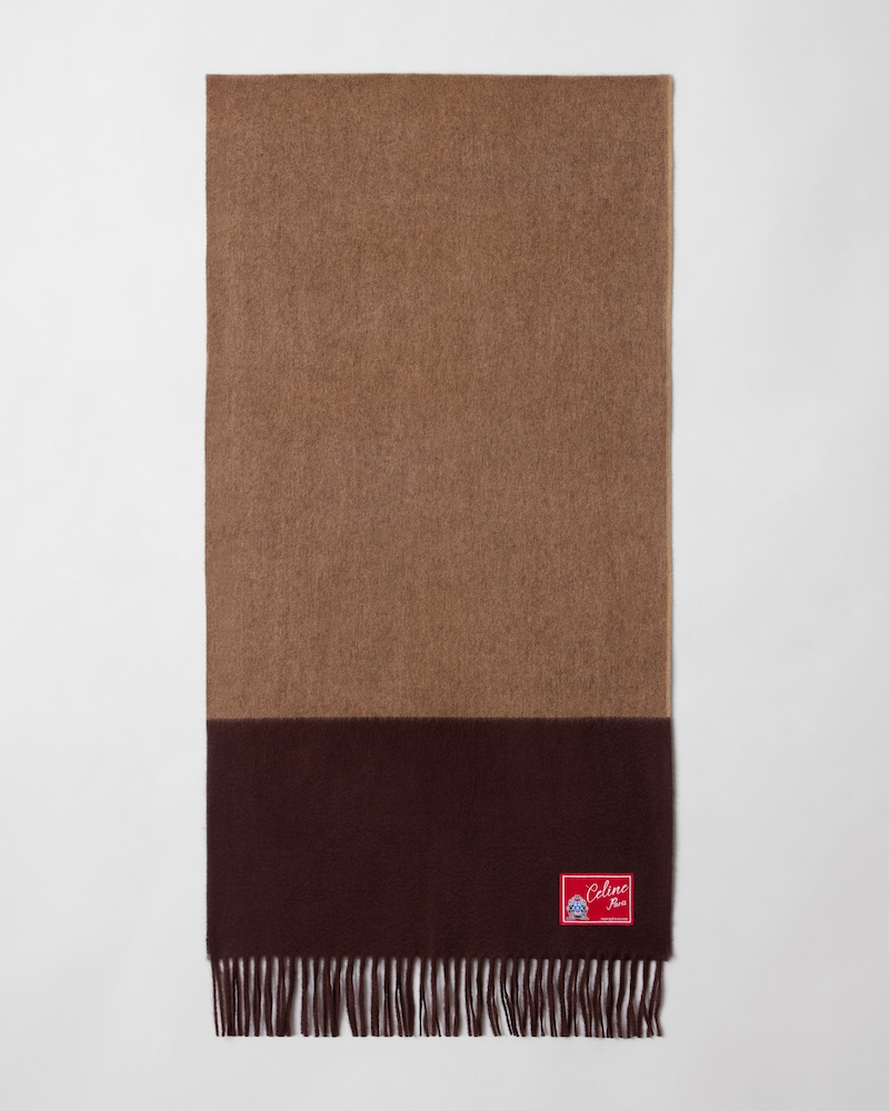 ÉCHARPE EN CACHEMIRE BICOLORE - CHOCOLATE/SAND -  - 1 | CELINE