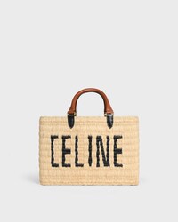 CELINE PARIS PANIER  IN RAFFIA AND CALFSKIN - NATURAL / TAN - CROSS-BODY BAGS - 1 | CELINE