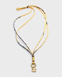Celine Charms Cordon Necklace in Silk and Brass with Gold Finish - MULTICOLOR -  - 1 | CELINE