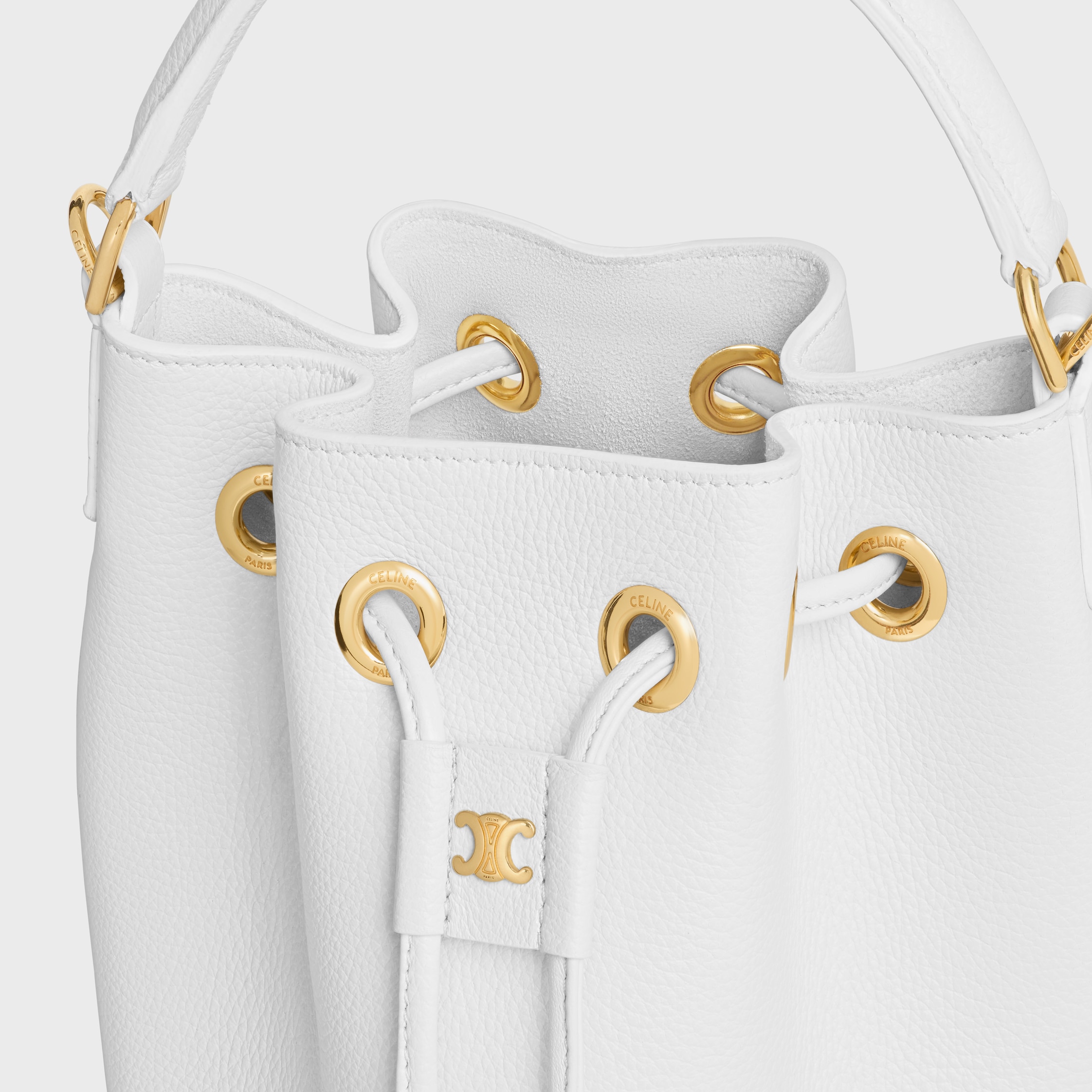 TEEN CLARA BAG IN SUPPLE GRAINED CALFSKIN - ARCTIC WHITE | CELINE