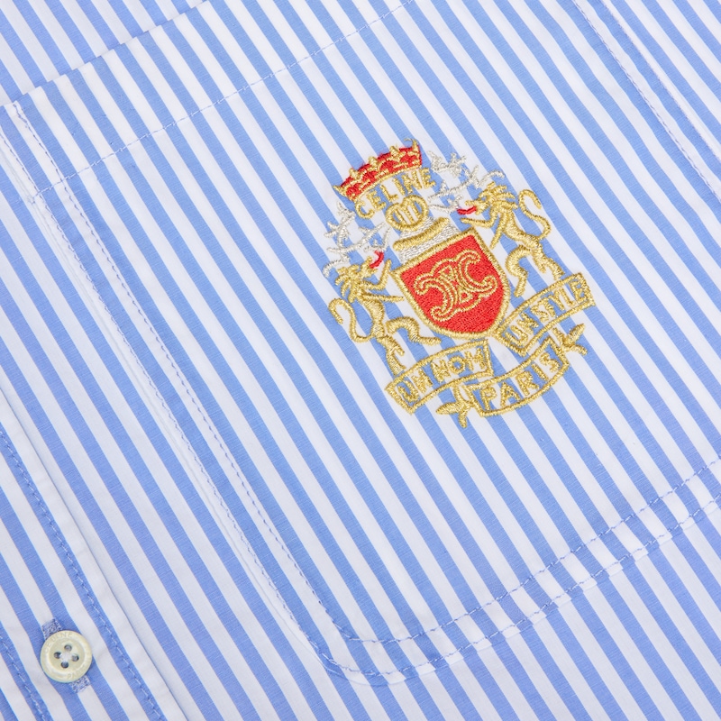 chemise scout popeline coton rayé - CRAIE/BLEU CIEL -  - 1 | CELINE