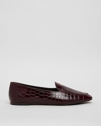 AURA SLIPPER IN Crocodile Stamped leather - BURGUNDY -  - 1 | CELINE