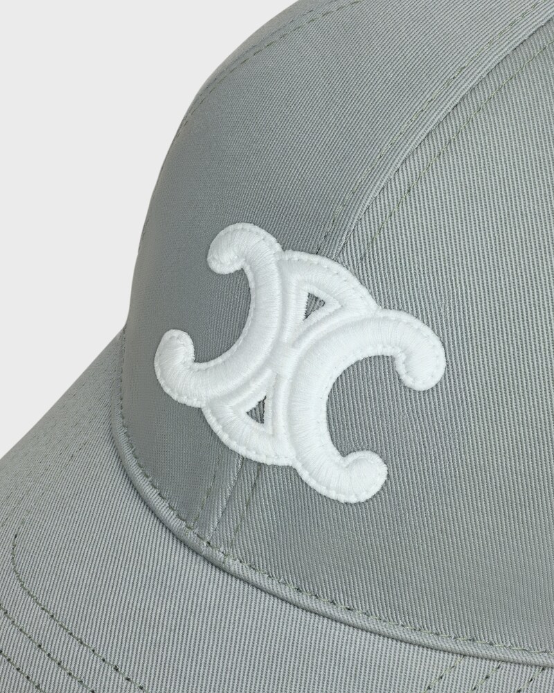 triomphe baseball cap in washed cotton - BLEU GRISE -  - 1 | CELINE