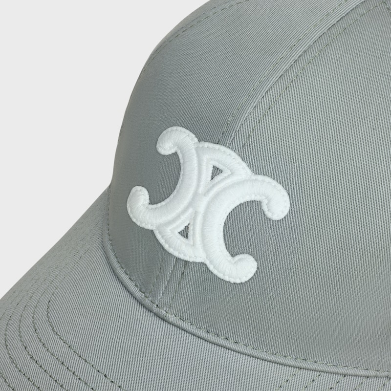 triomphe baseball cap in washed cotton - BLEU GRISE -  - 1 | CELINE