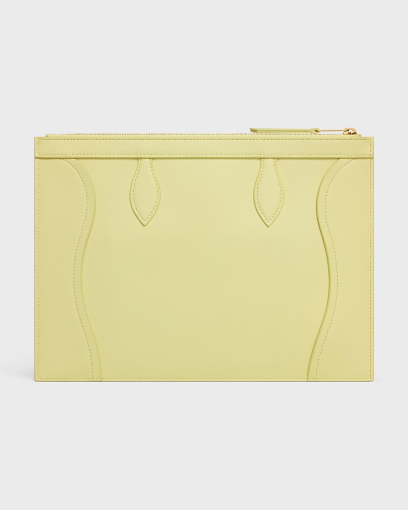 MEDIUM POUCH IN GLOSSY CALFSKIN - CITRUS - POUCHES - 1 | CELINE