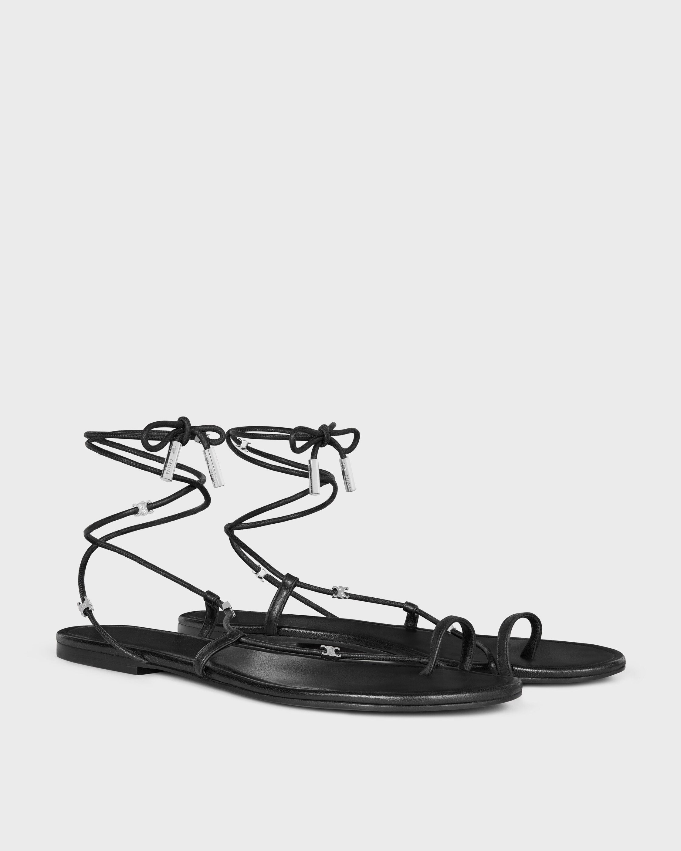 SPIRAL SANDAL IN LAMBSKIN - BLACK | CELINE