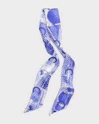 lavalliere IN silk twill - WHITE/BLUE -  - 1 | CELINE