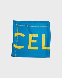 square IN silk twill - TEAL/YELLOW -  - 2 | CELINE