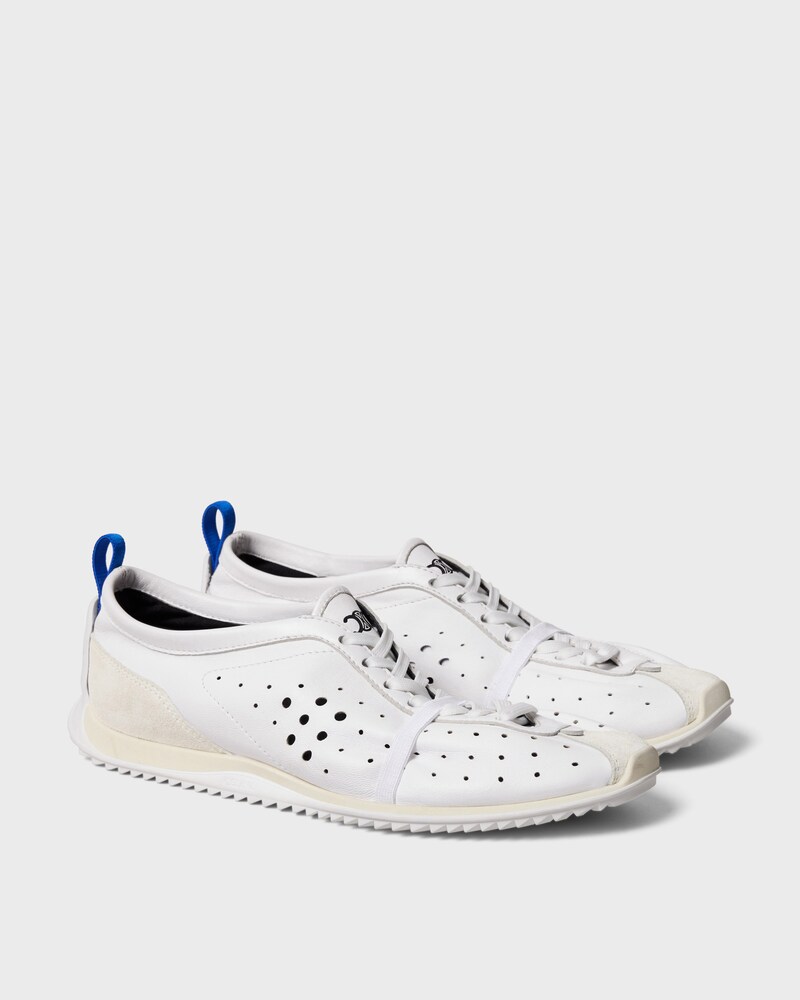 SOFT SNEAKER IN STRETCH LAMBSKIN, SUEDE CALFSKIN AND LAMBSKIN - OPTIC WHITE -  - 1 | CELINE