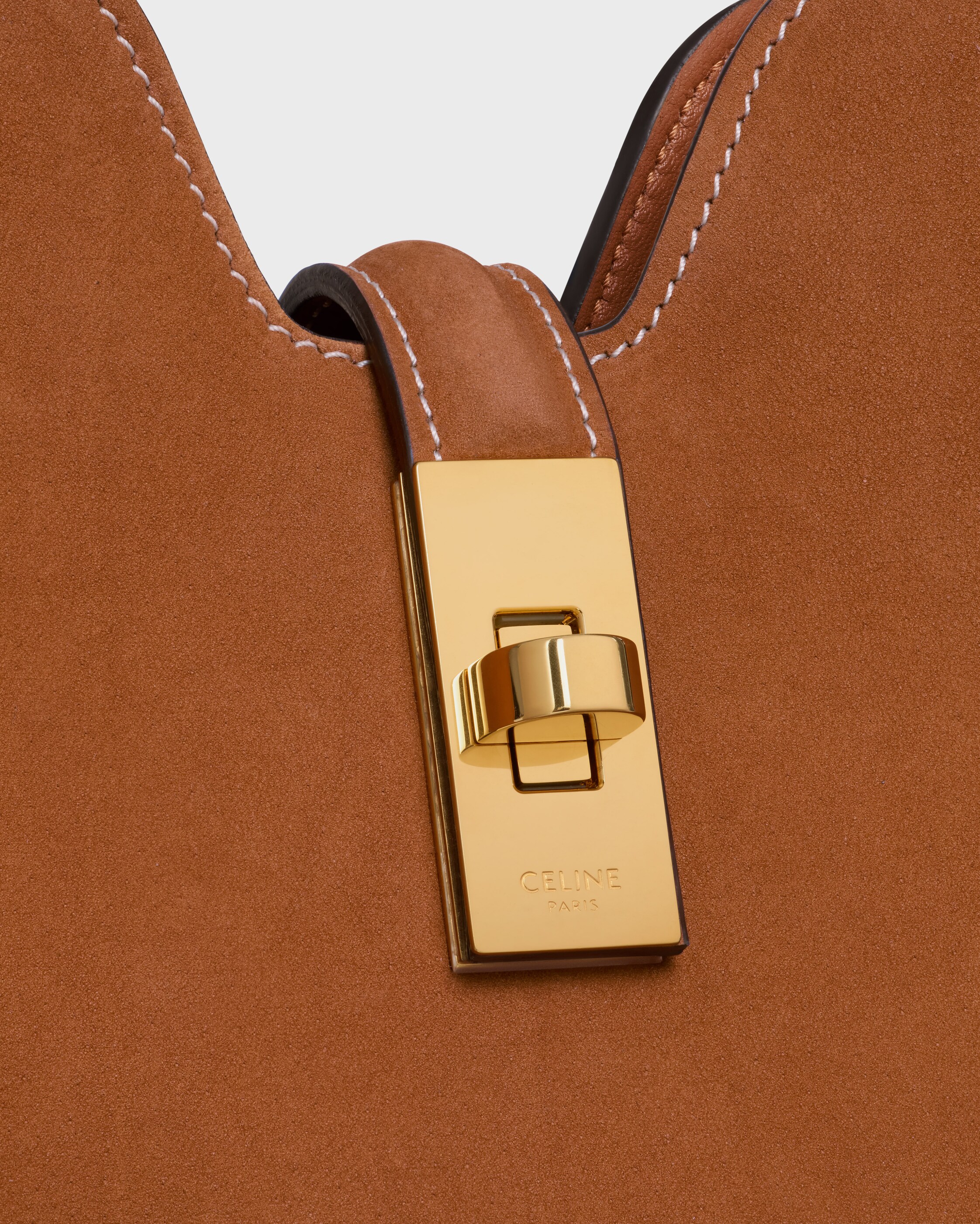 SMALL CAMILLE 16 SOFT BAG IN NUBUCK CALFSKIN - CAMEL | CELINE
