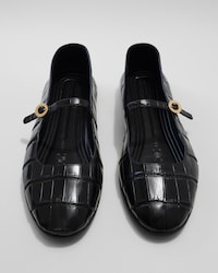 MARY-JANE IN CROCODILE STAMPED CALFSKIN - BLACK -  - 1 | CELINE