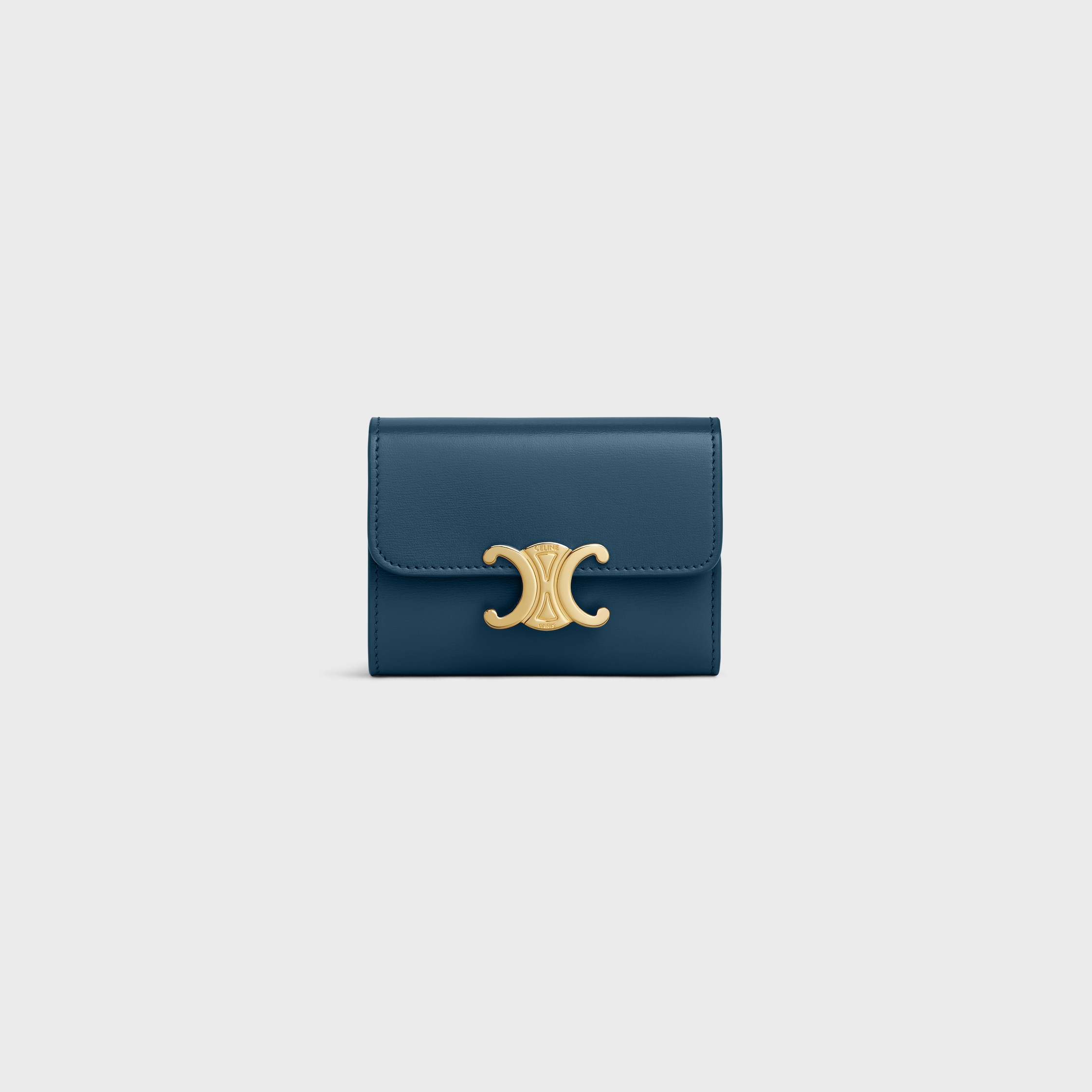 CELINE COMPACT WALLET WITH COIN TRIOMPHE IN Shiny calfskin