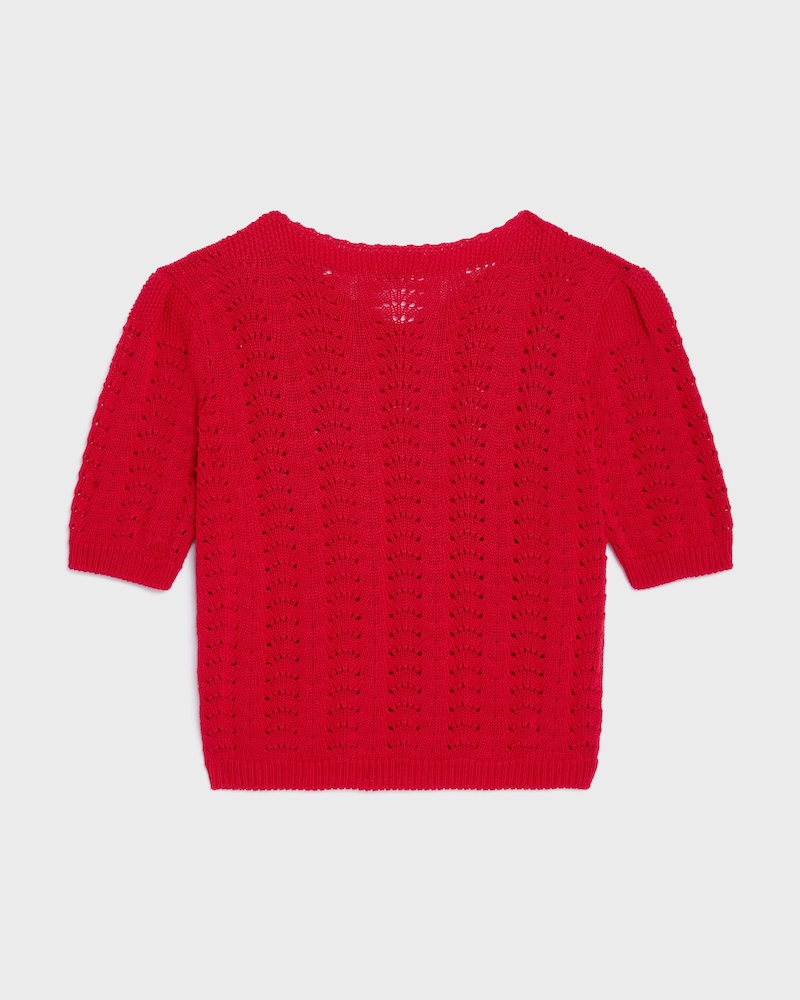 top IN cotton pointelle - BRIGHT RED -  - 1 | CELINE
