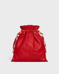 SMALL CRYSTAL POUCH IN LAMBSKIN AND SILK - ULTRA RED - LUNAR NEW YEAR - 1 | CELINE