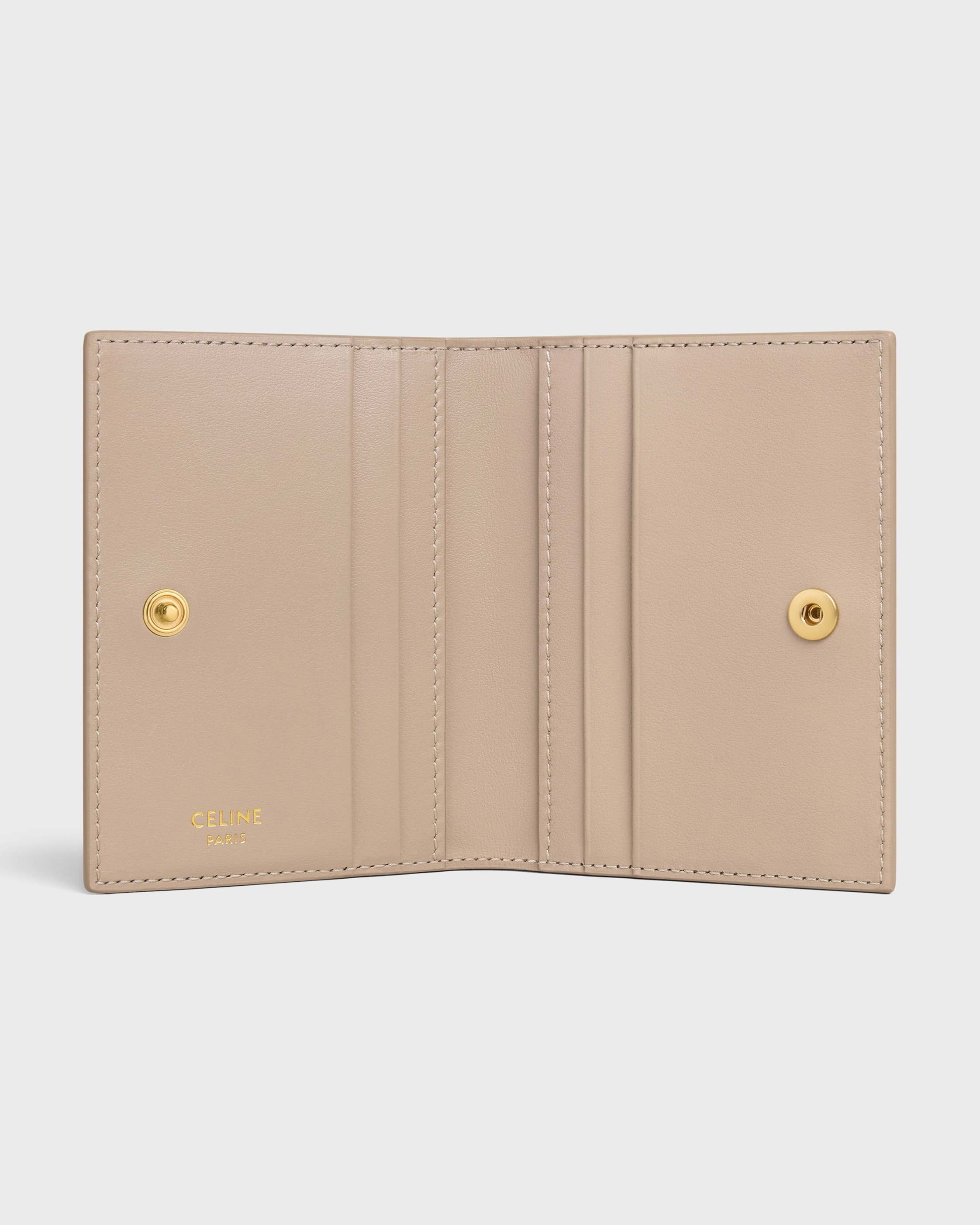 BI-FOLD CARD HOLDER TRIOMPHE IN Shiny calfskin - SAFARI | CELINE