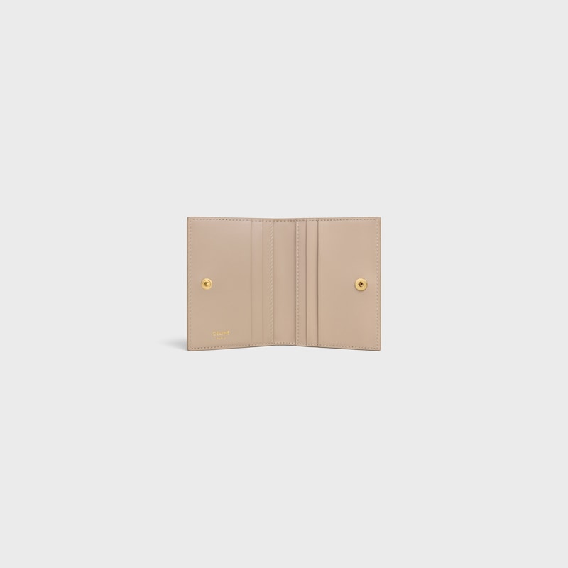 BI-FOLD CARD HOLDER TRIOMPHE IN Shiny calfskin - SAFARI - CARD HOLDERS - 1 | CELINE