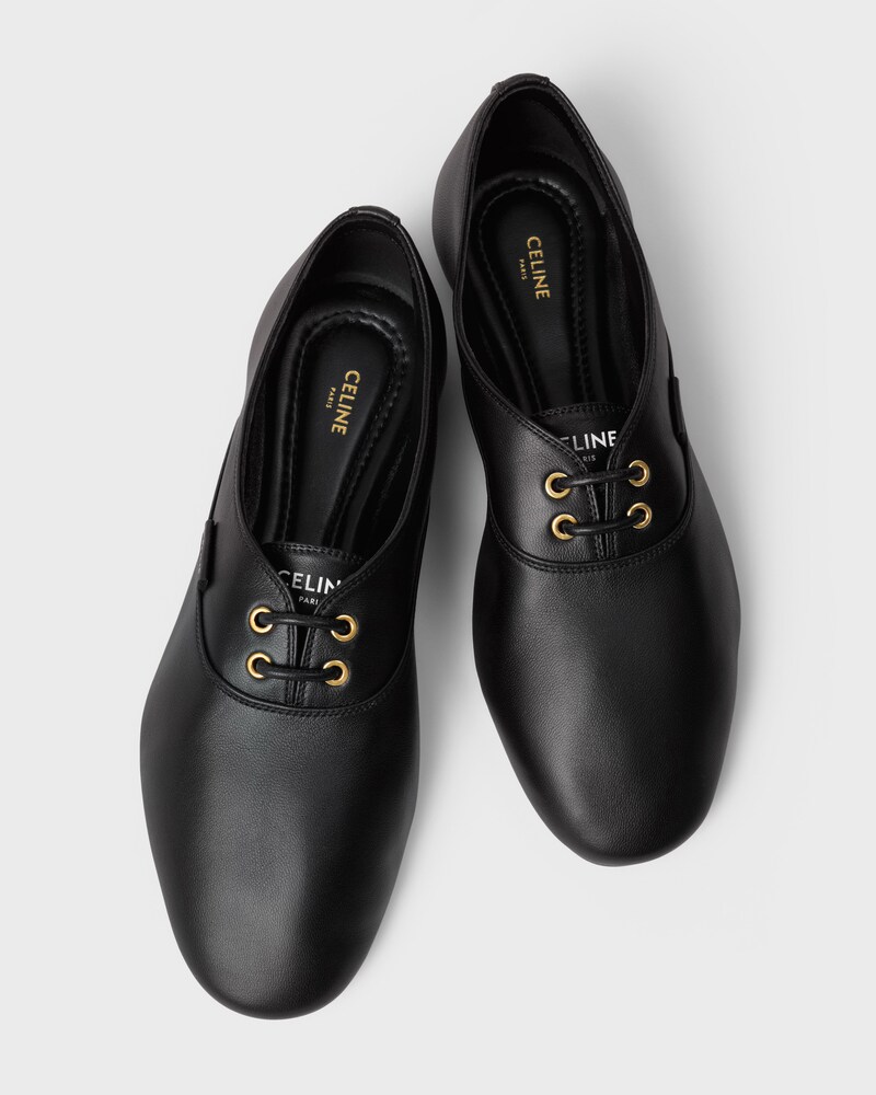 BALLET LACE-UP SHOE IN LAMBSKIN - BLACK -  - 1 | CELINE